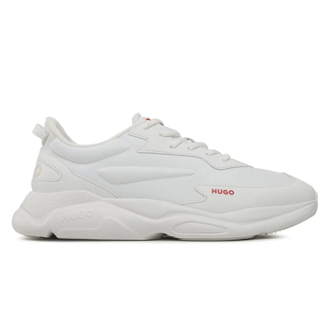 HUGO BOSS Mixed Material Lace-Up Trainers 50492864-WHT