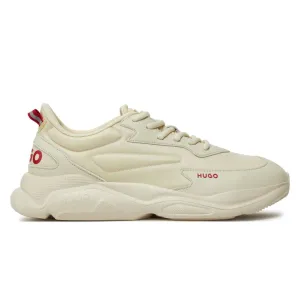 HUGO BOSS Mixed Material Lace-Up Trainers 50504799-OFFWHT