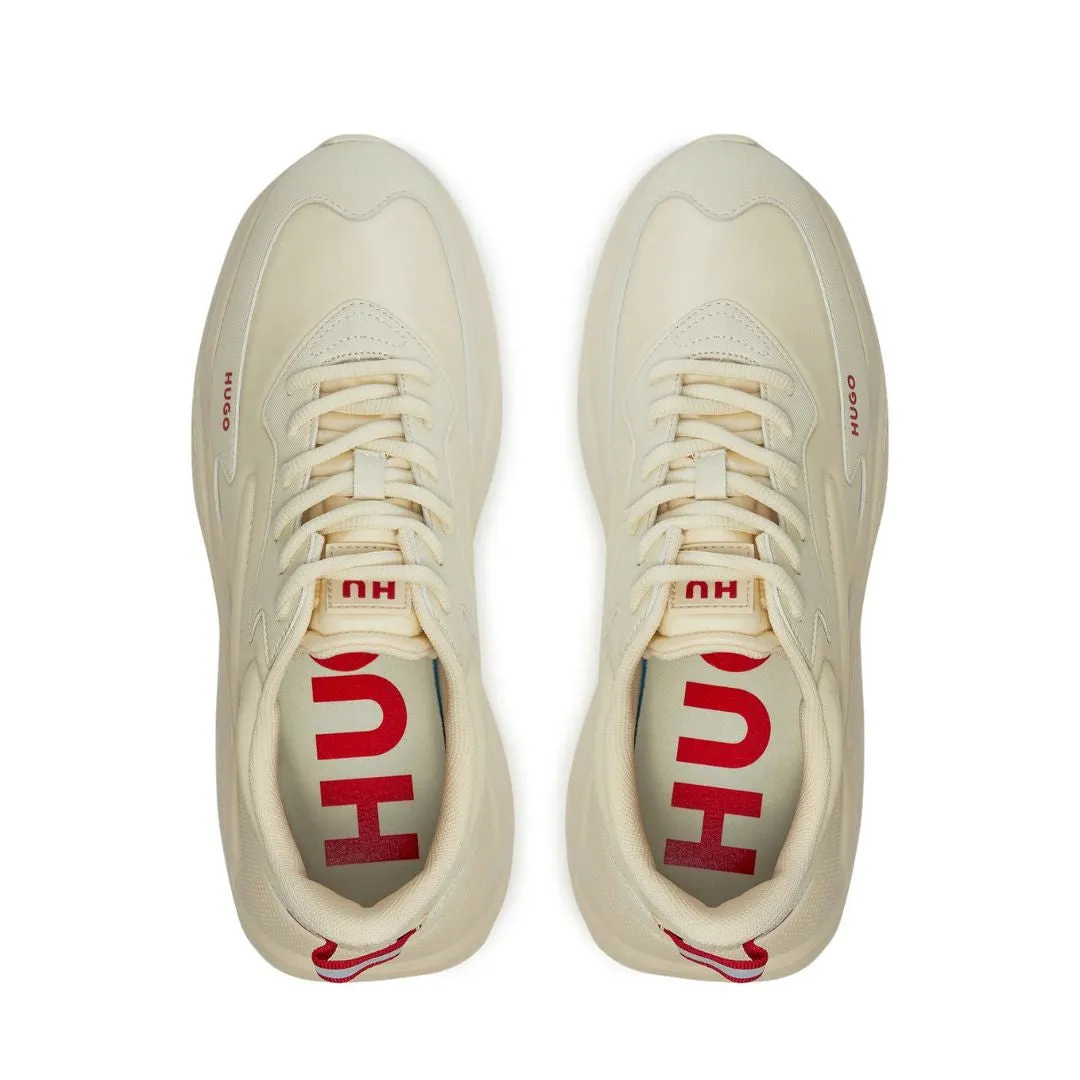 HUGO BOSS Mixed Material Lace-Up Trainers 50504799-OFFWHT
