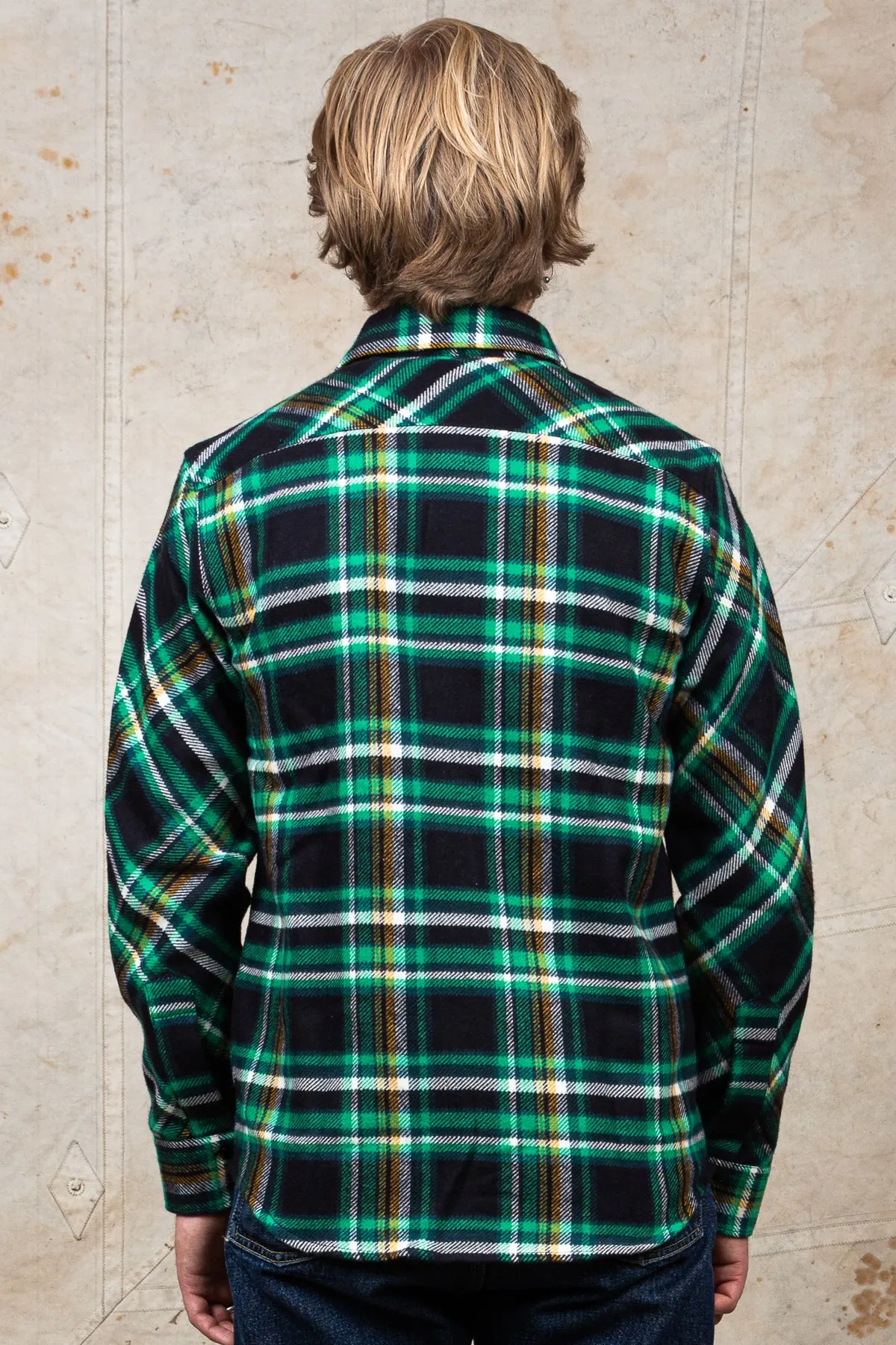 Indigofera Bryson Flannel Check Shirt Black/Green/Yellow
