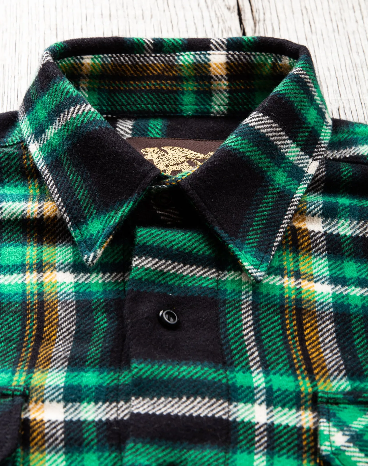 Indigofera Bryson Flannel Check Shirt Black/Green/Yellow