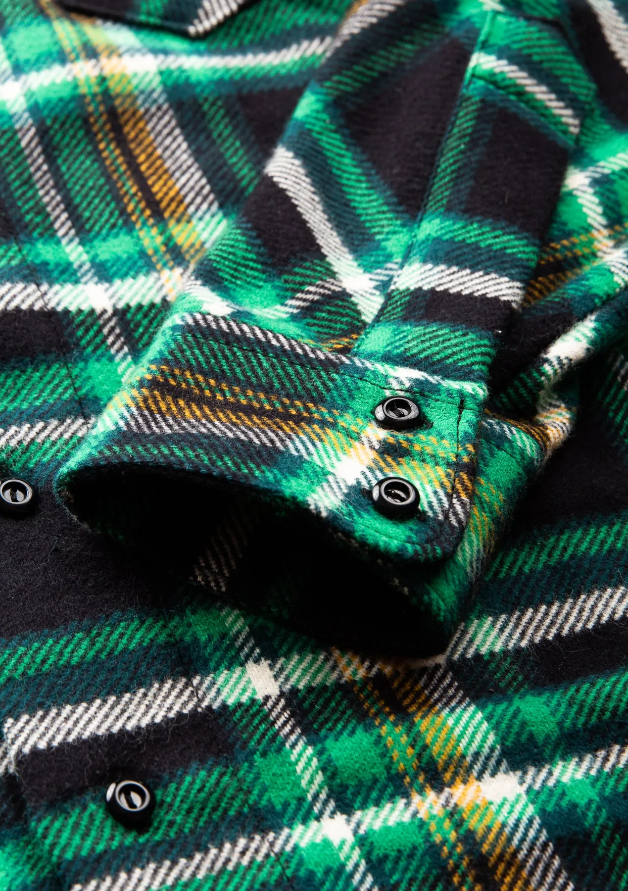 Indigofera Bryson Flannel Check Shirt Black/Green/Yellow