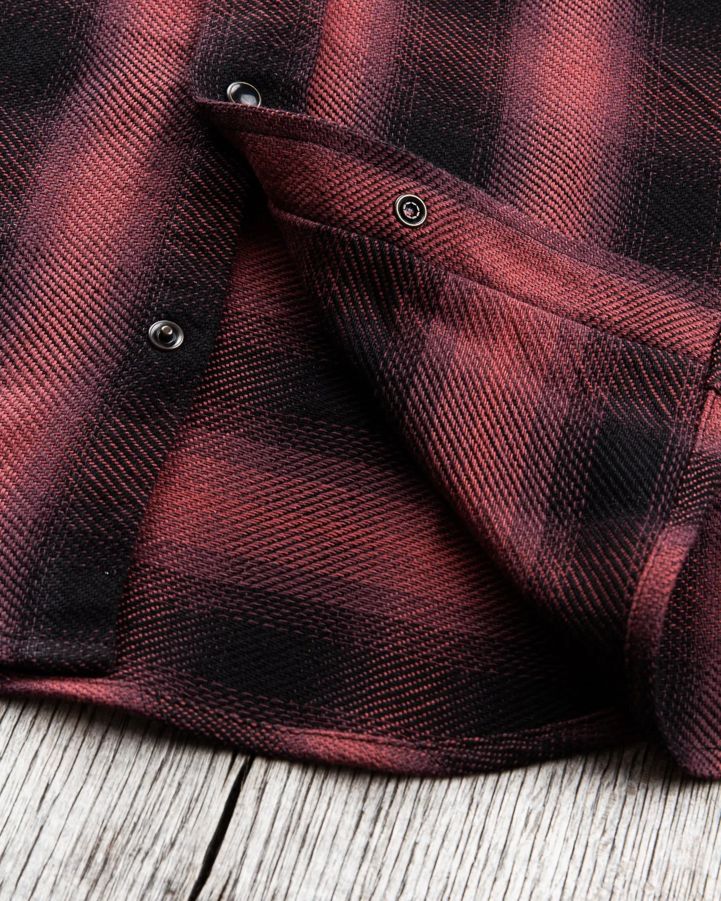 Indigofera Dollard Shirt Heavy Check Burgundy / Black
