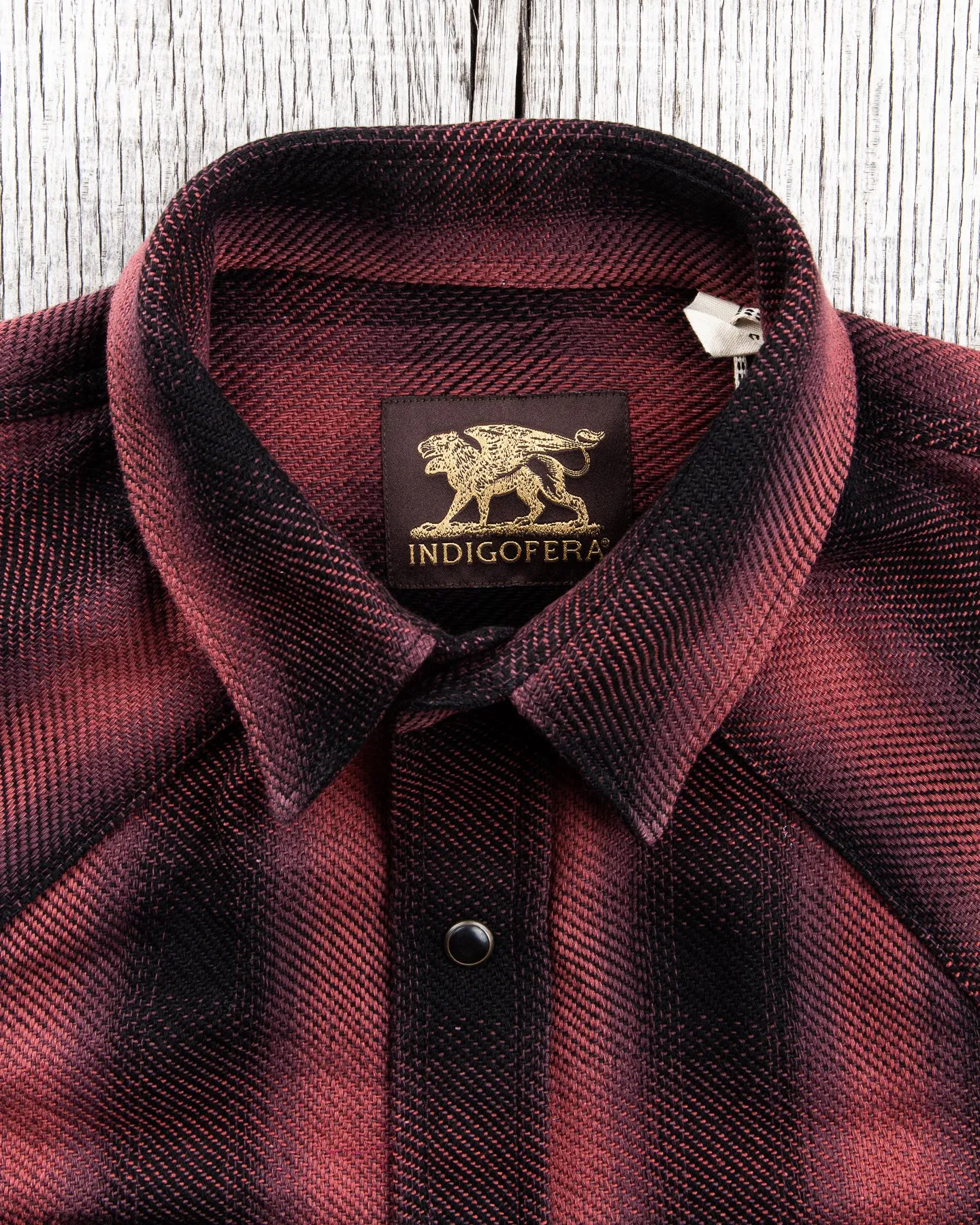 Indigofera Dollard Shirt Heavy Check Burgundy / Black