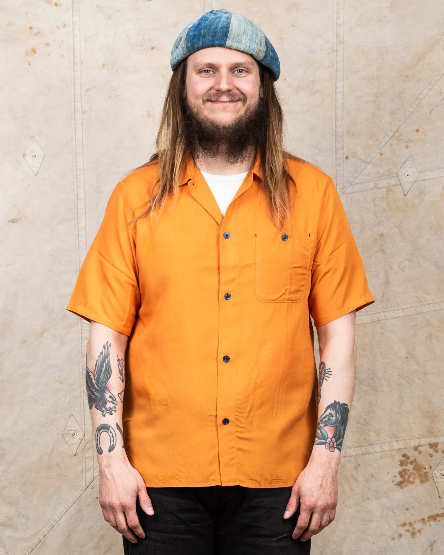 Indigofera Hynson Rayon Shirt Orange