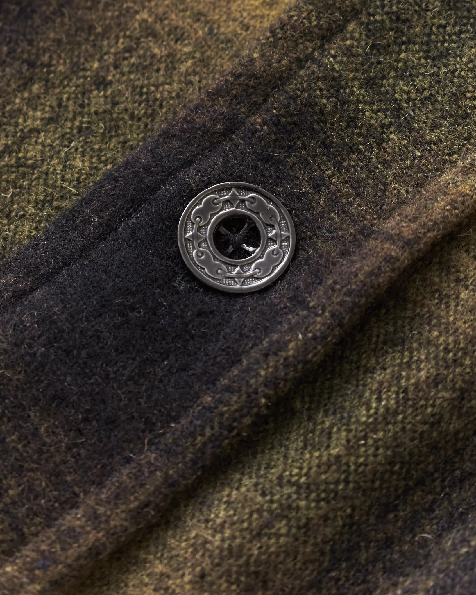 Indigofera Iconic Wool Check Shirt Black / Brown / Olive