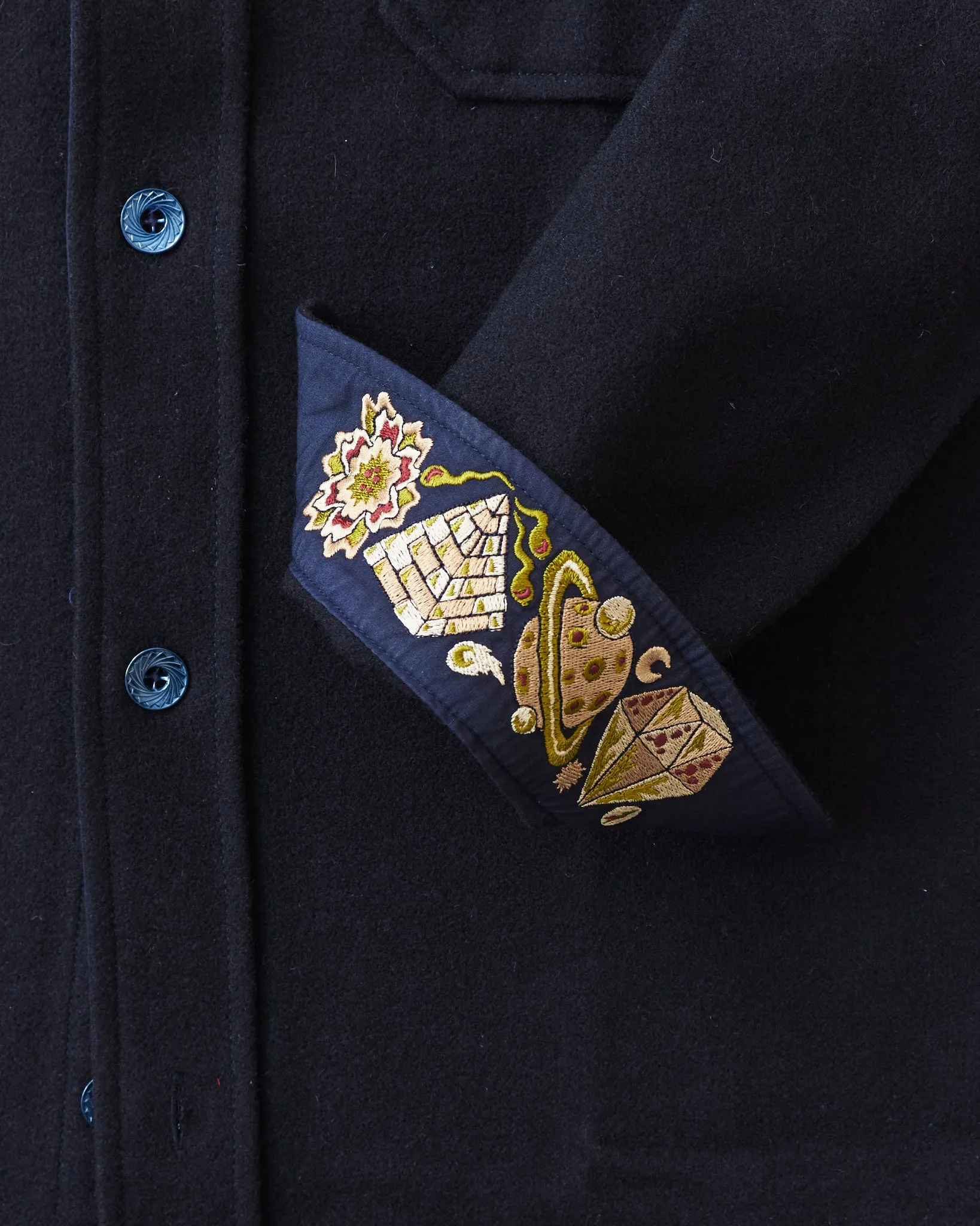 Indigofera Iconic Wool Shirt Dark Navy