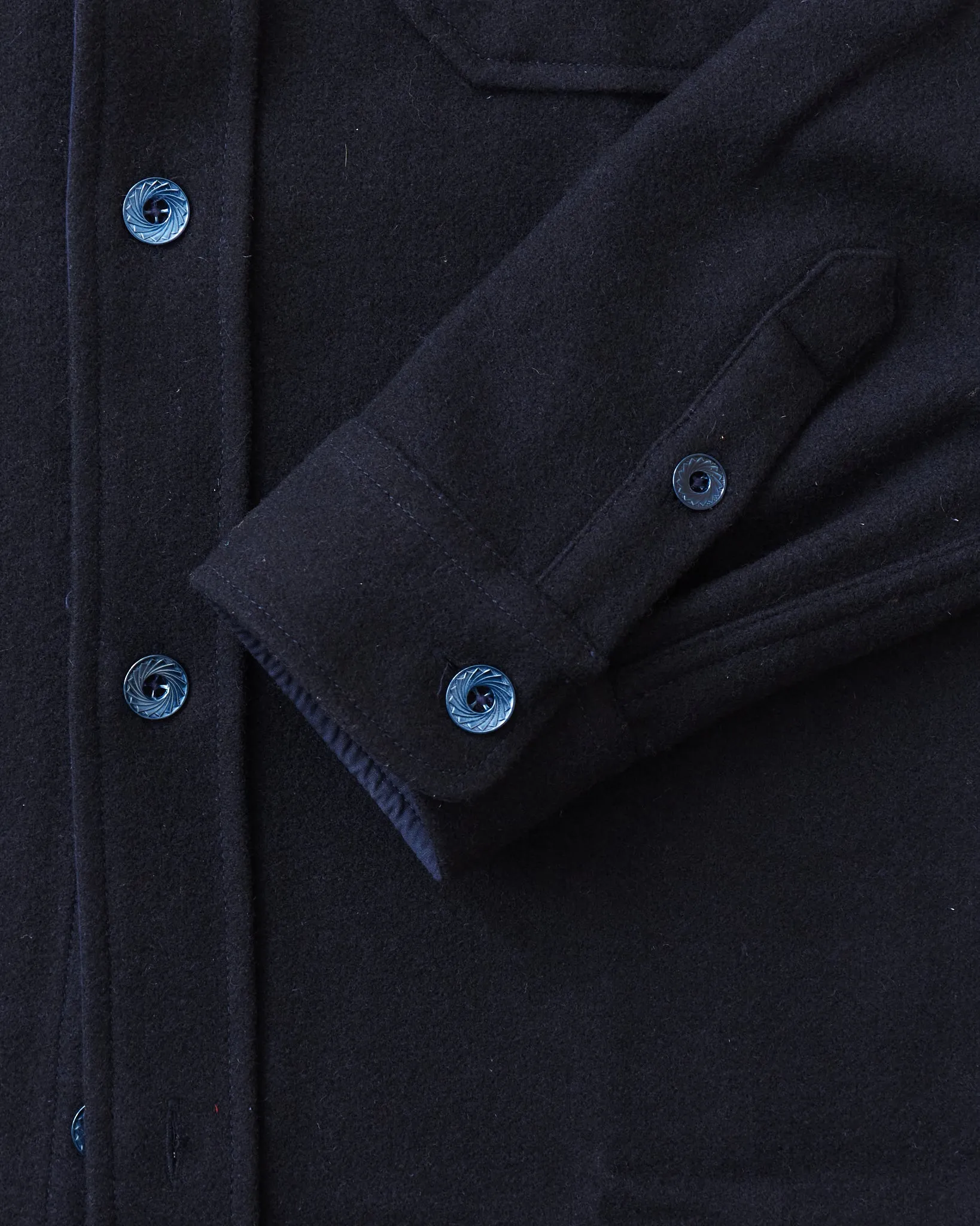 Indigofera Iconic Wool Shirt Dark Navy