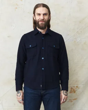Indigofera Iconic Wool Shirt Dark Navy