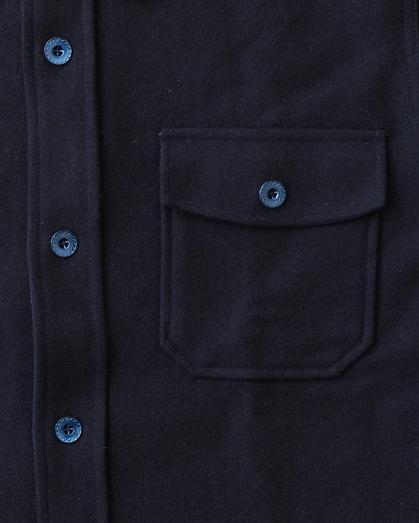 Indigofera Iconic Wool Shirt Dark Navy