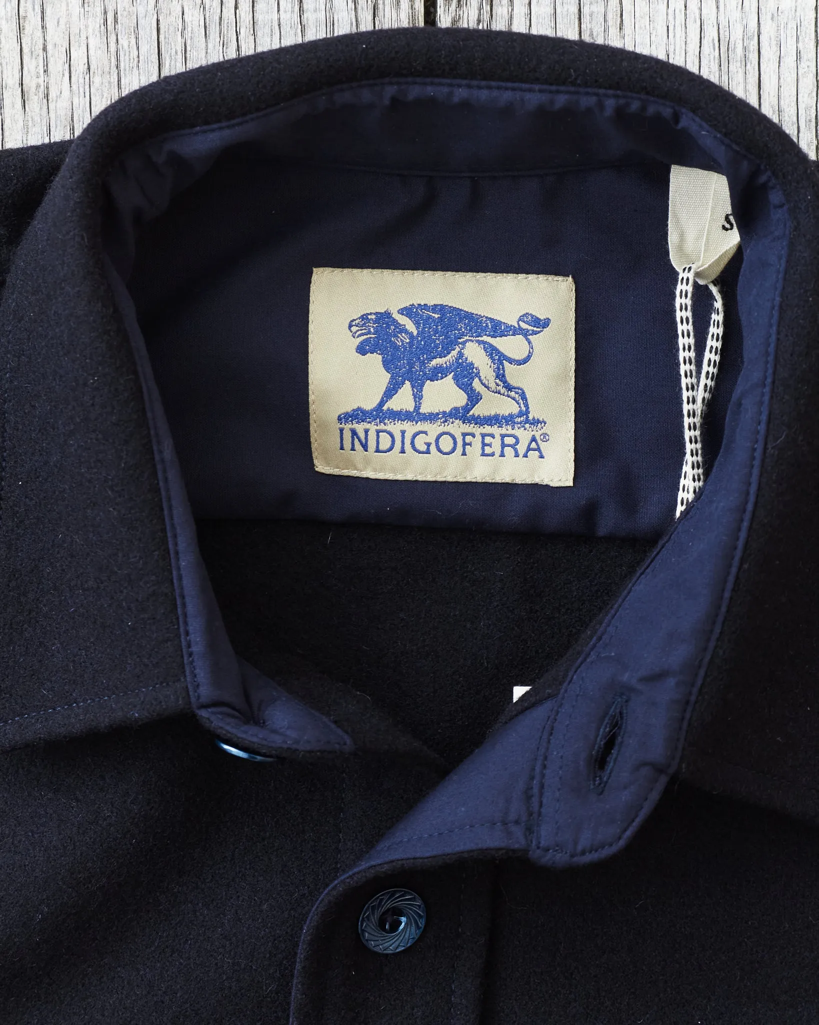 Indigofera Iconic Wool Shirt Dark Navy