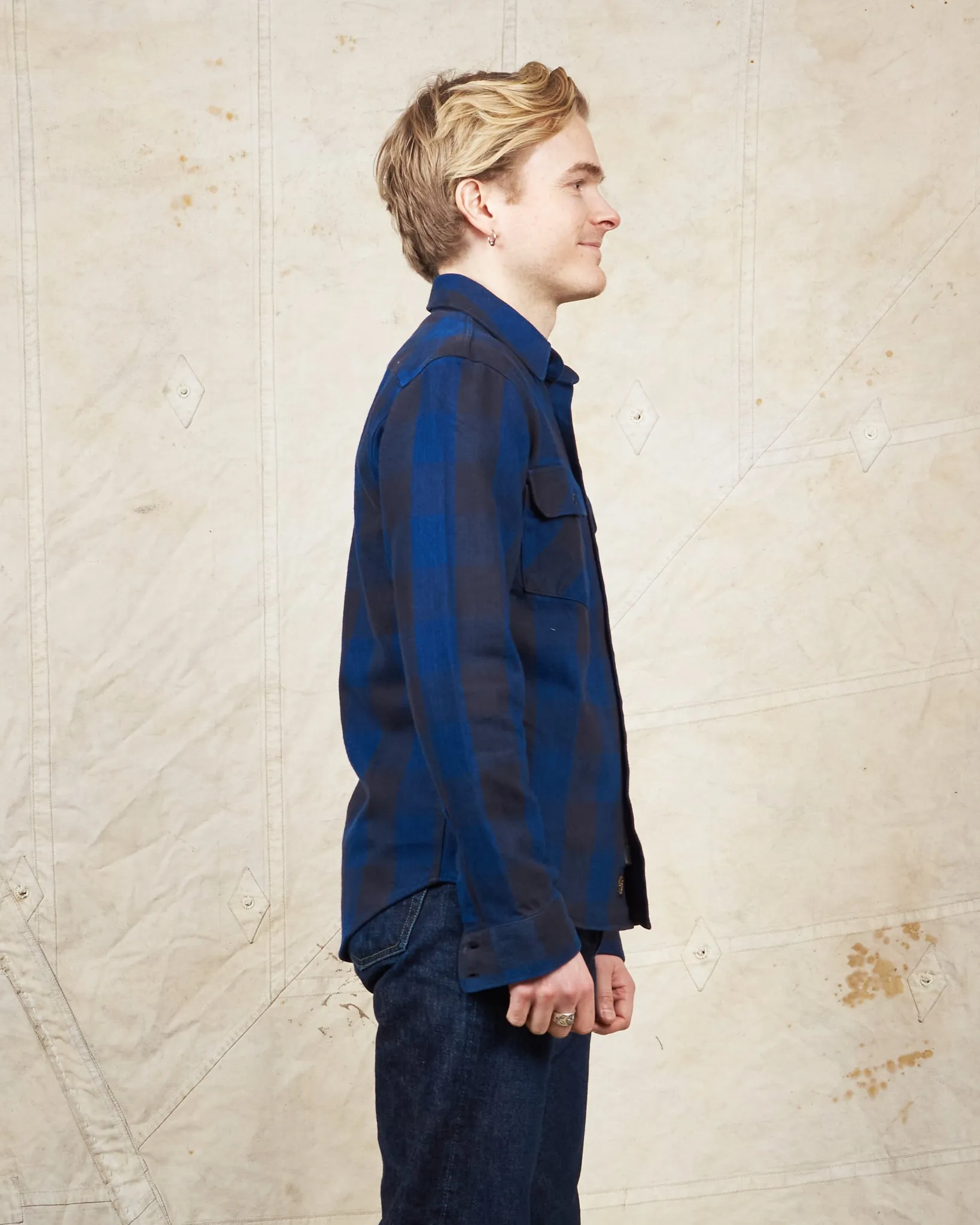 Indigofera Norris Flannel Shirt Black / Indigo