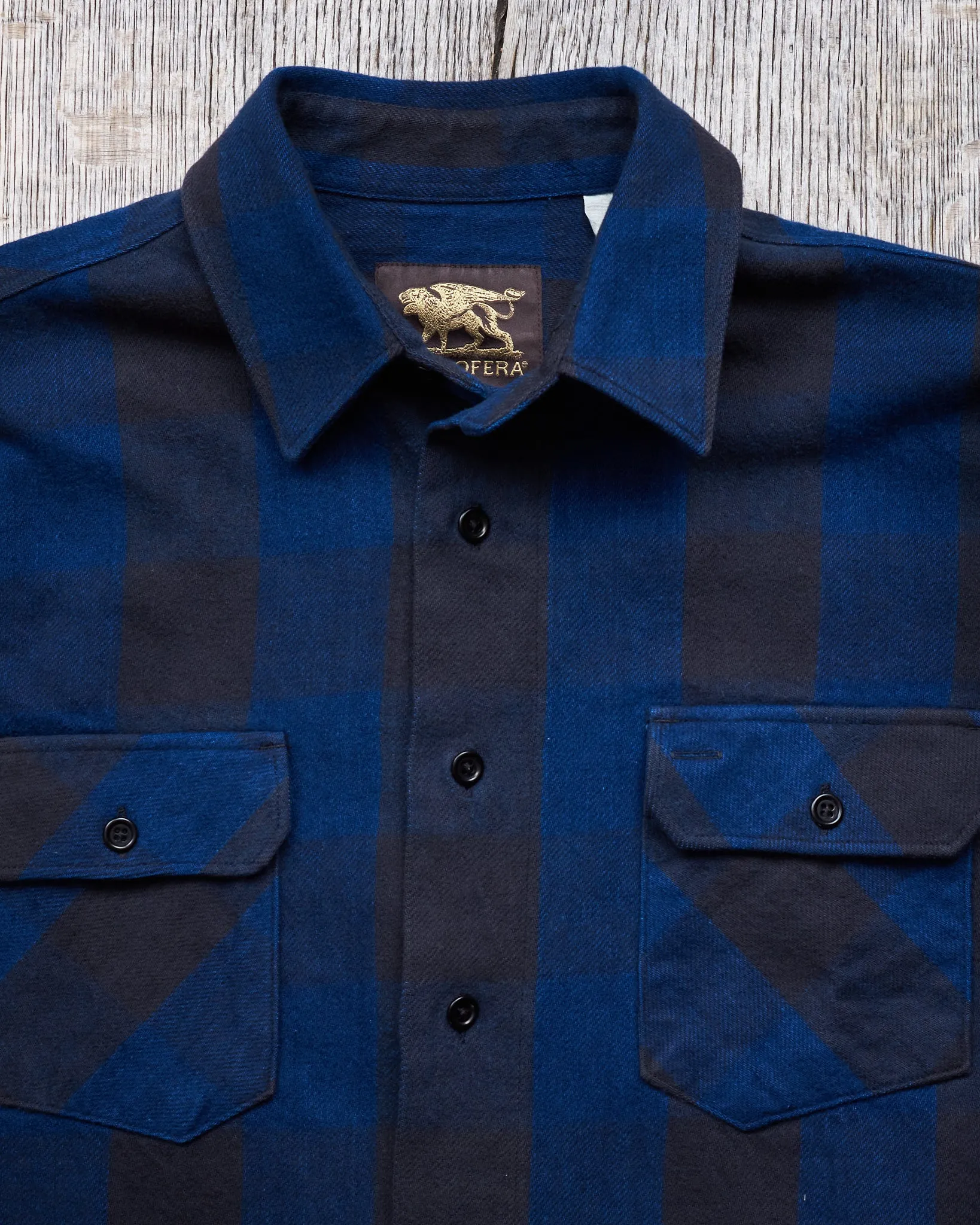 Indigofera Norris Flannel Shirt Black / Indigo