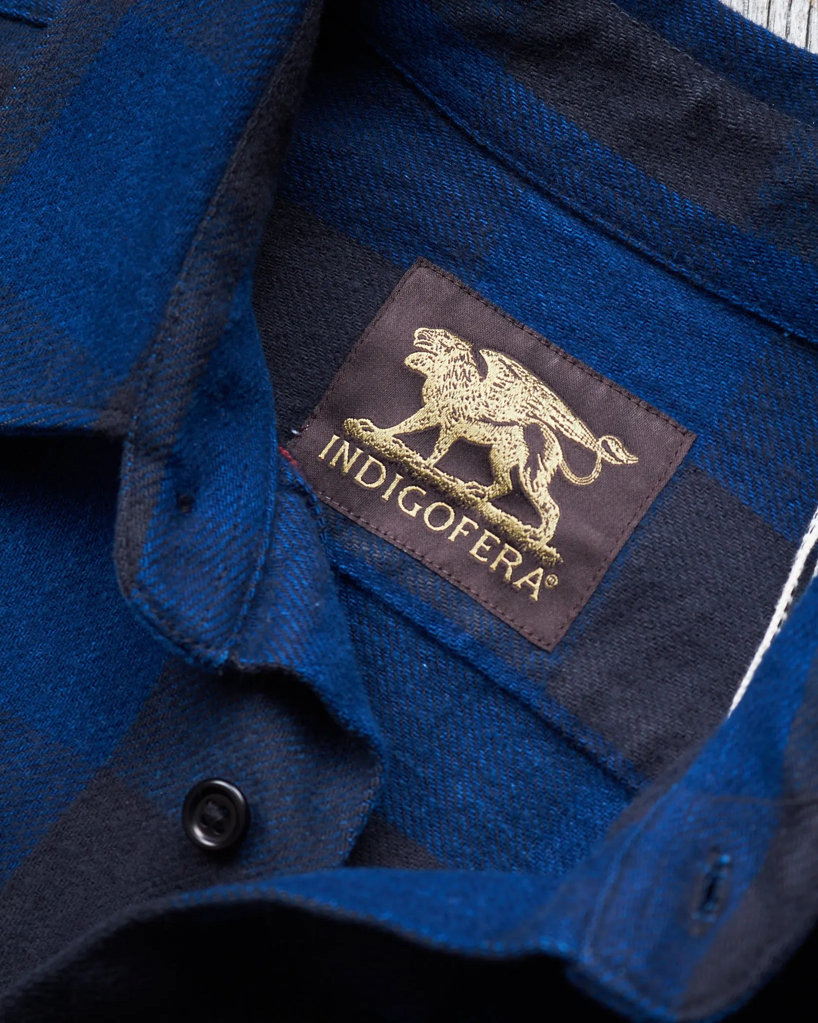 Indigofera Norris Flannel Shirt Black / Indigo