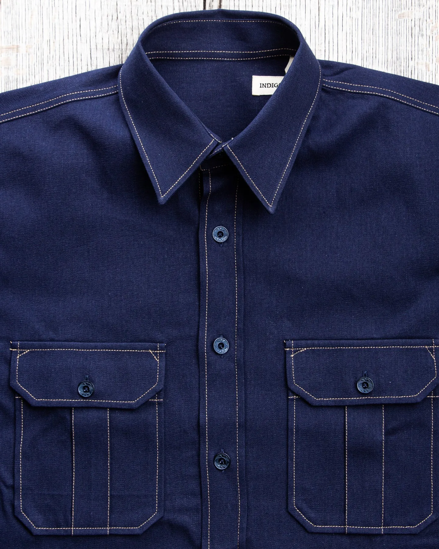 Indigofera Walton Shirt Yambaru Selvage Denim Indigo
