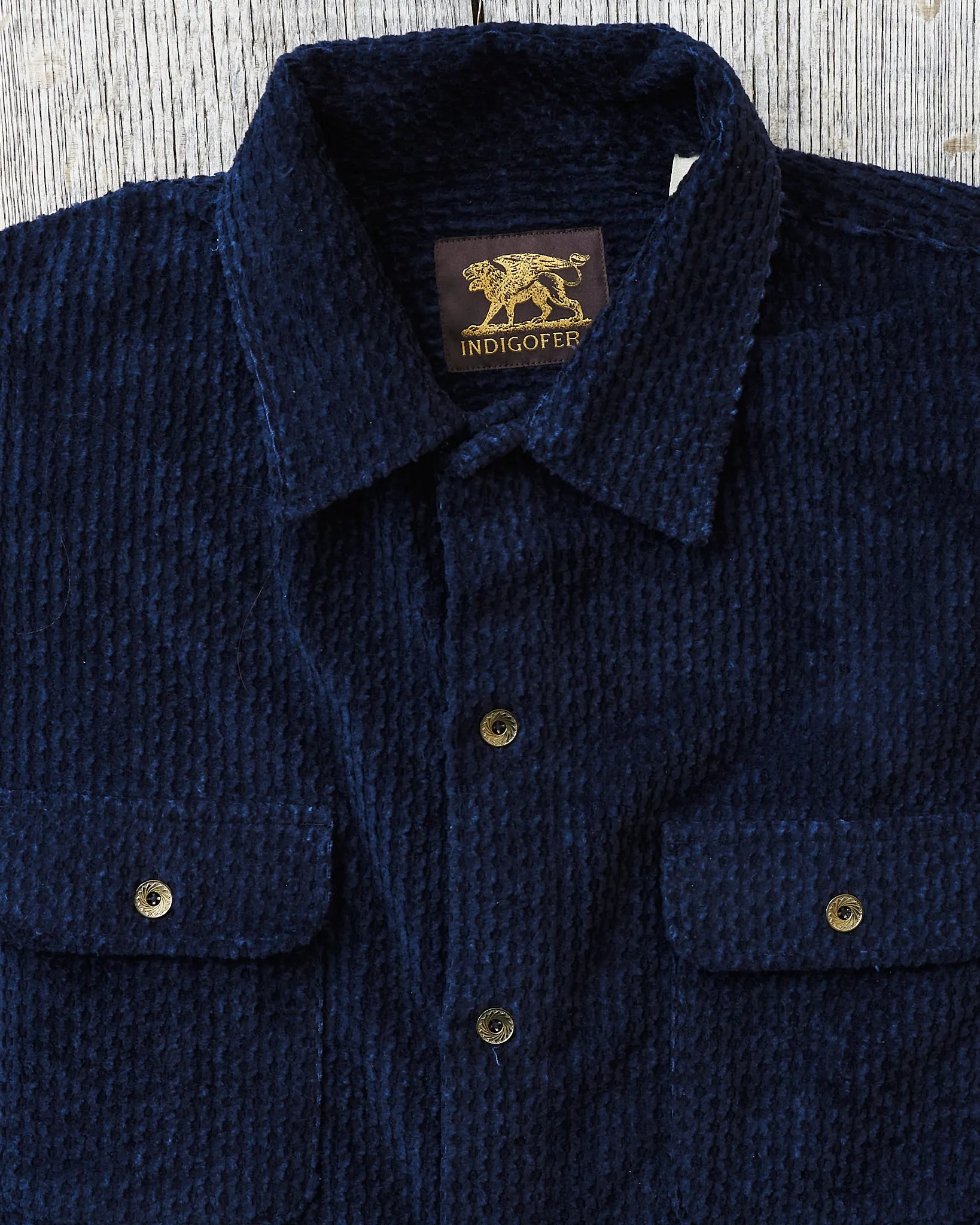 Indigofera Webster Shirt Dobby Corduroy Navy