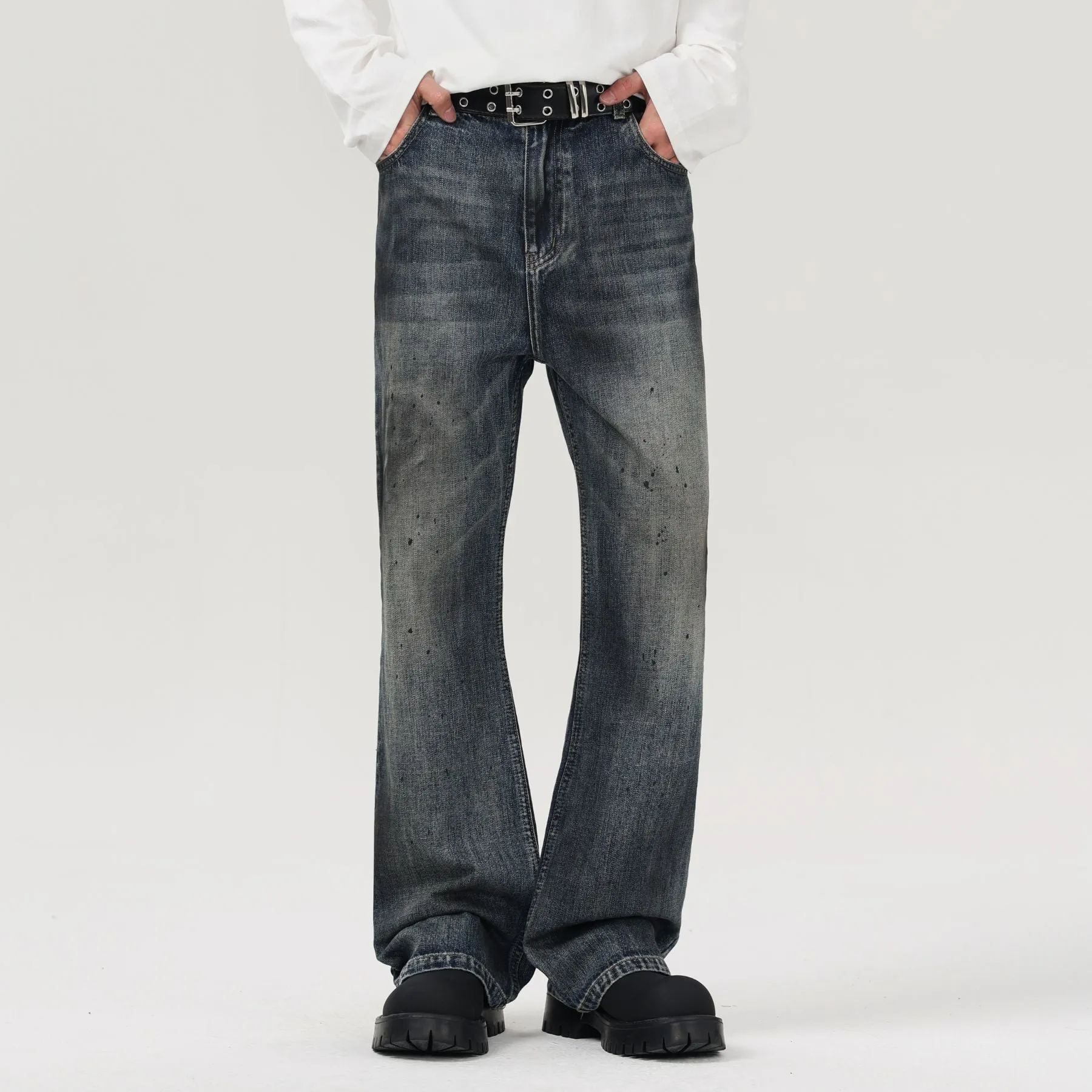 Ink Splatter Whiskers Bootcut Jeans