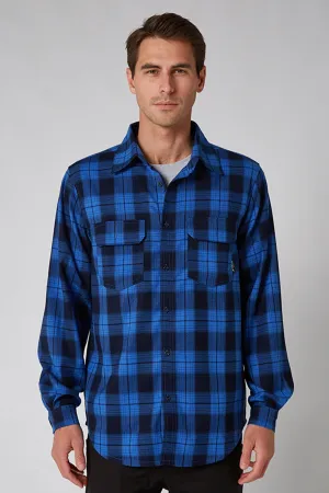 Jetpilot Mens Flannel Shirt - Blue