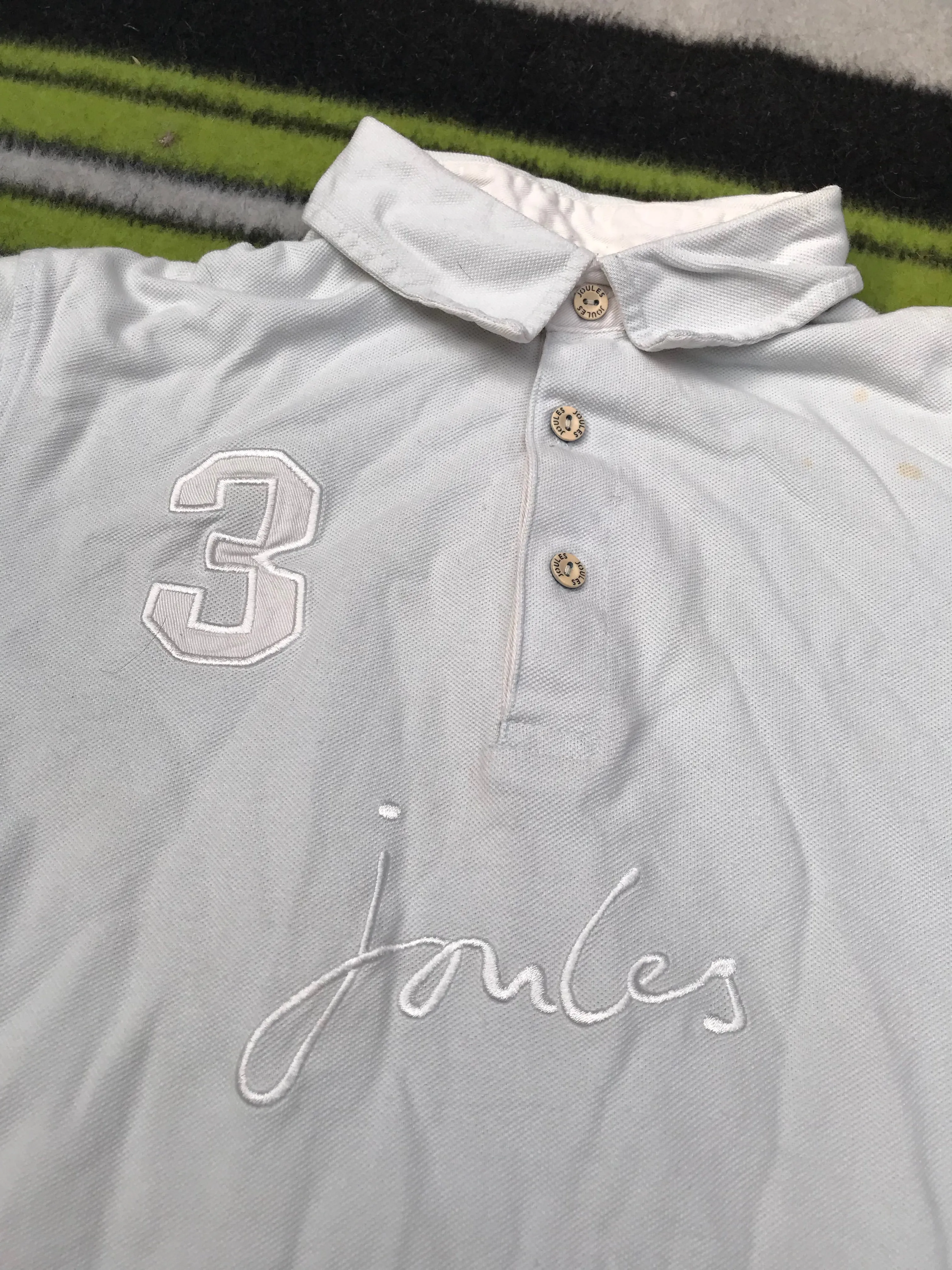 Joules off white polo shirt size S FREE POSTAGE