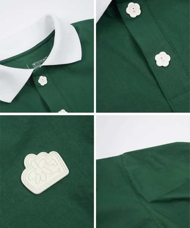 KANDINI Polo Shirts with Balloon Puff sleeves - Green