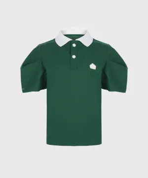 KANDINI Polo Shirts with Balloon Puff sleeves - Green