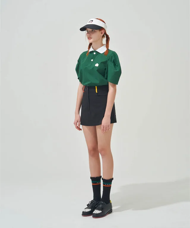 KANDINI Polo Shirts with Balloon Puff sleeves - Green
