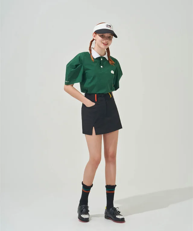 KANDINI Polo Shirts with Balloon Puff sleeves - Green