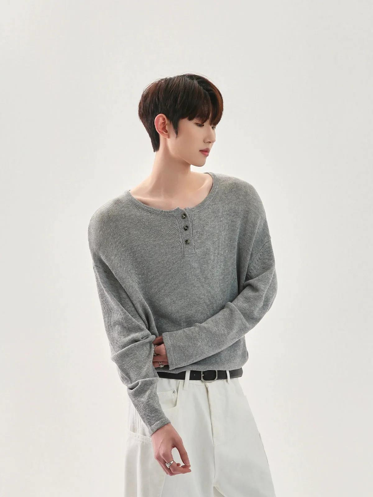 Knitted Henley Shirt