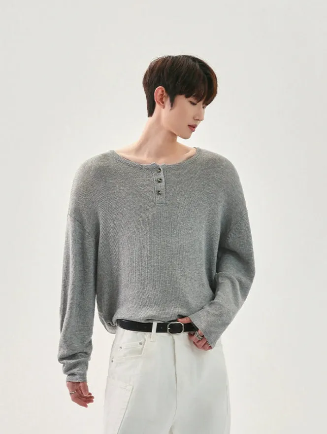 Knitted Henley Shirt