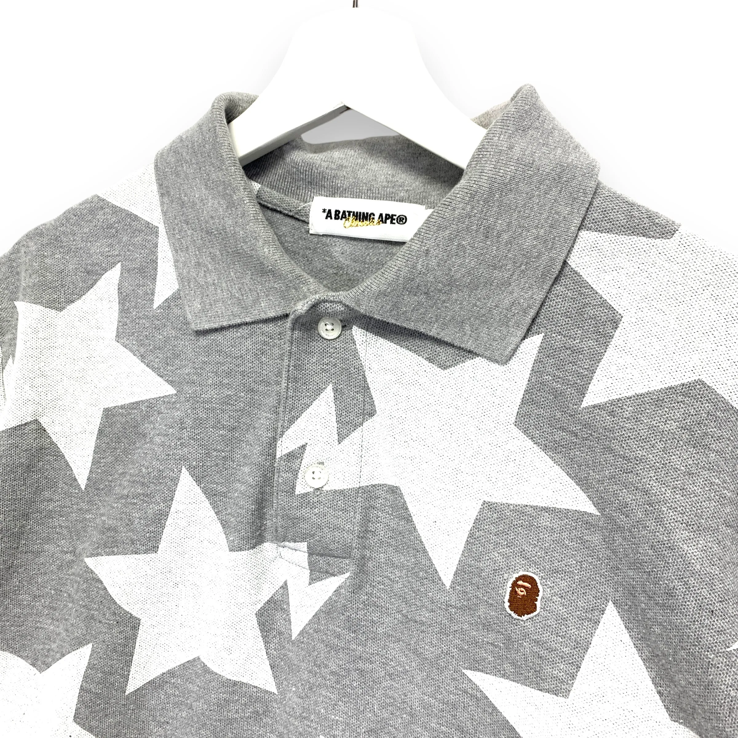 [L] A Bathing Ape Bape Bape Sta All Over Polo Shirt
