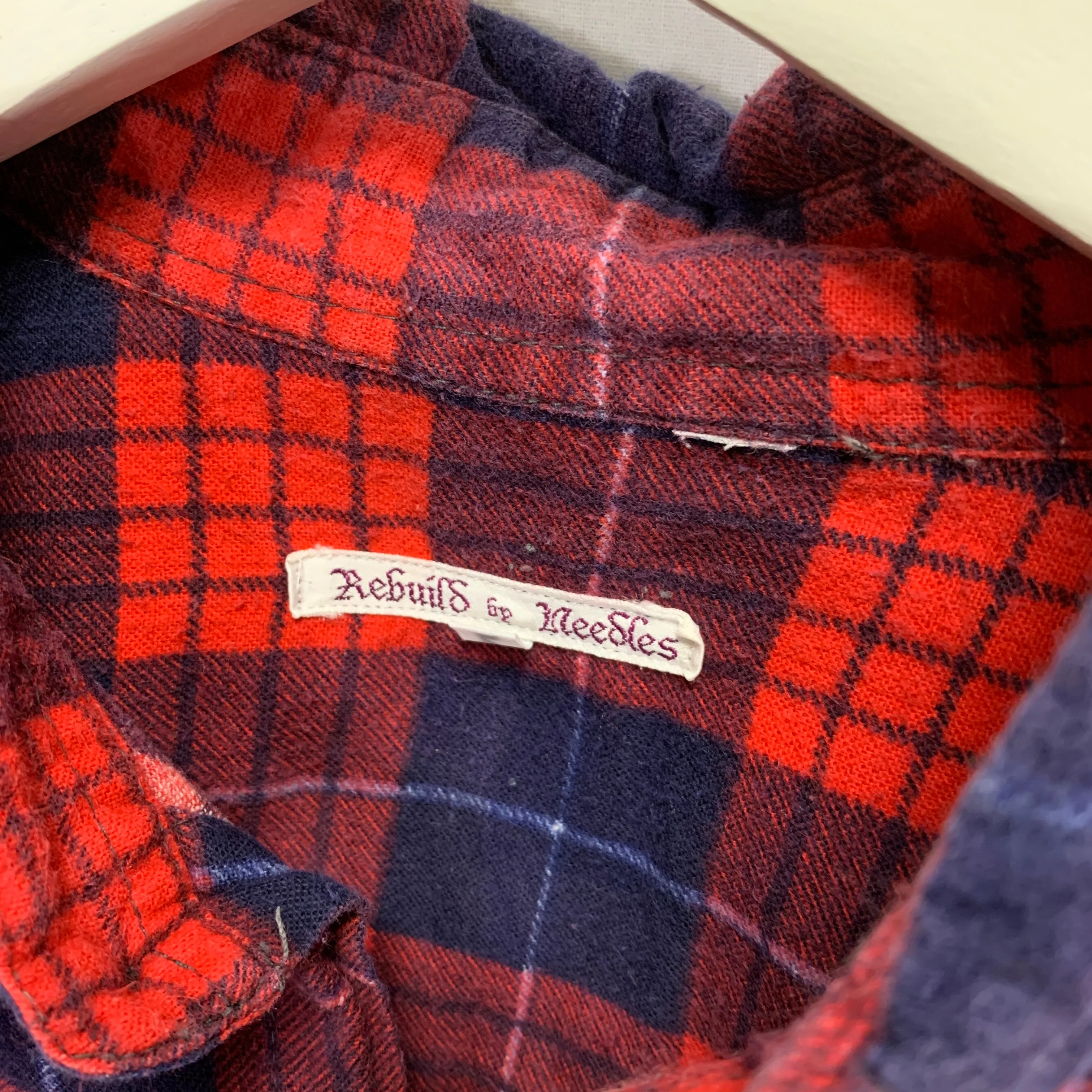 [L] Needles Rebuild Big Cut Flannel Shirt Remake