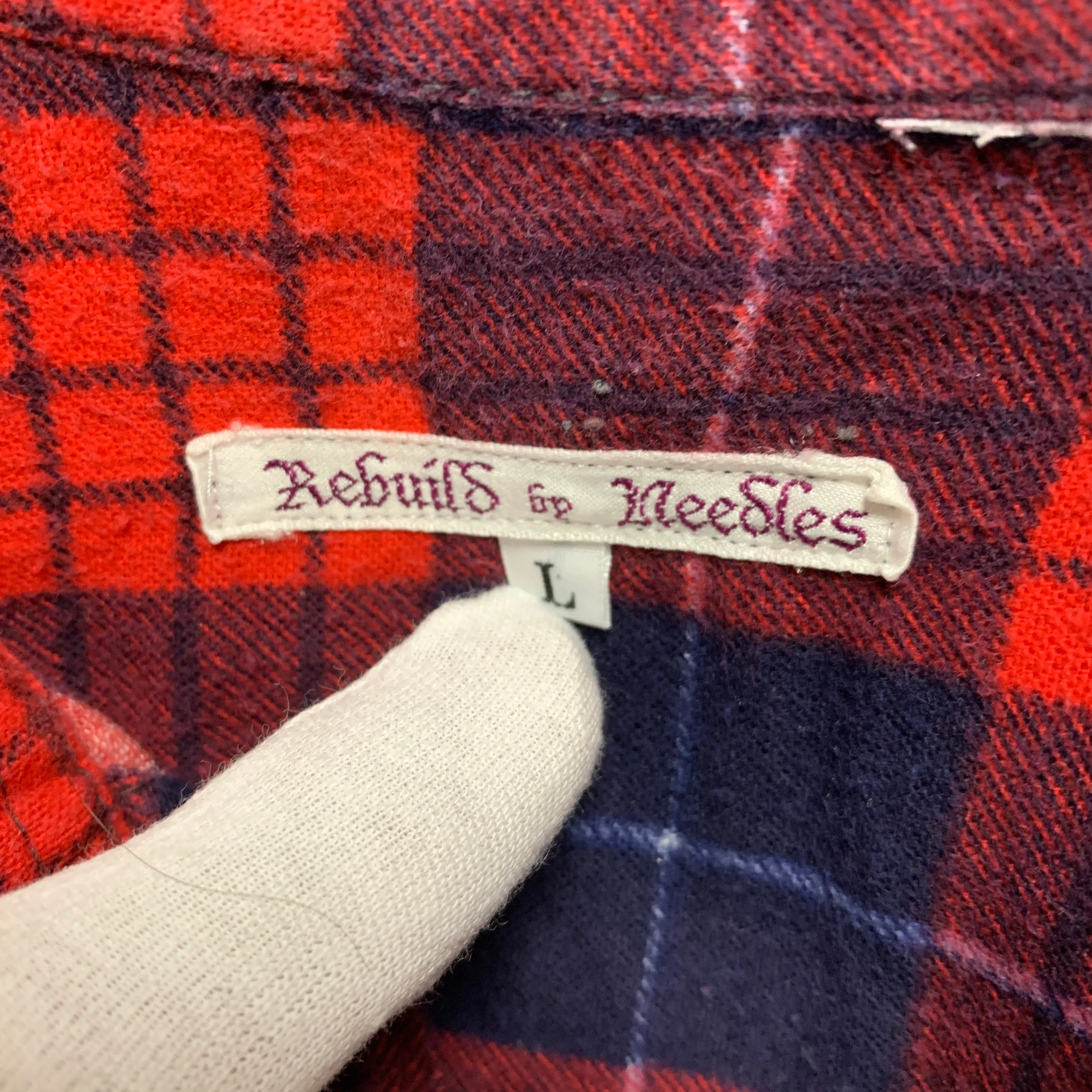 [L] Needles Rebuild Big Cut Flannel Shirt Remake
