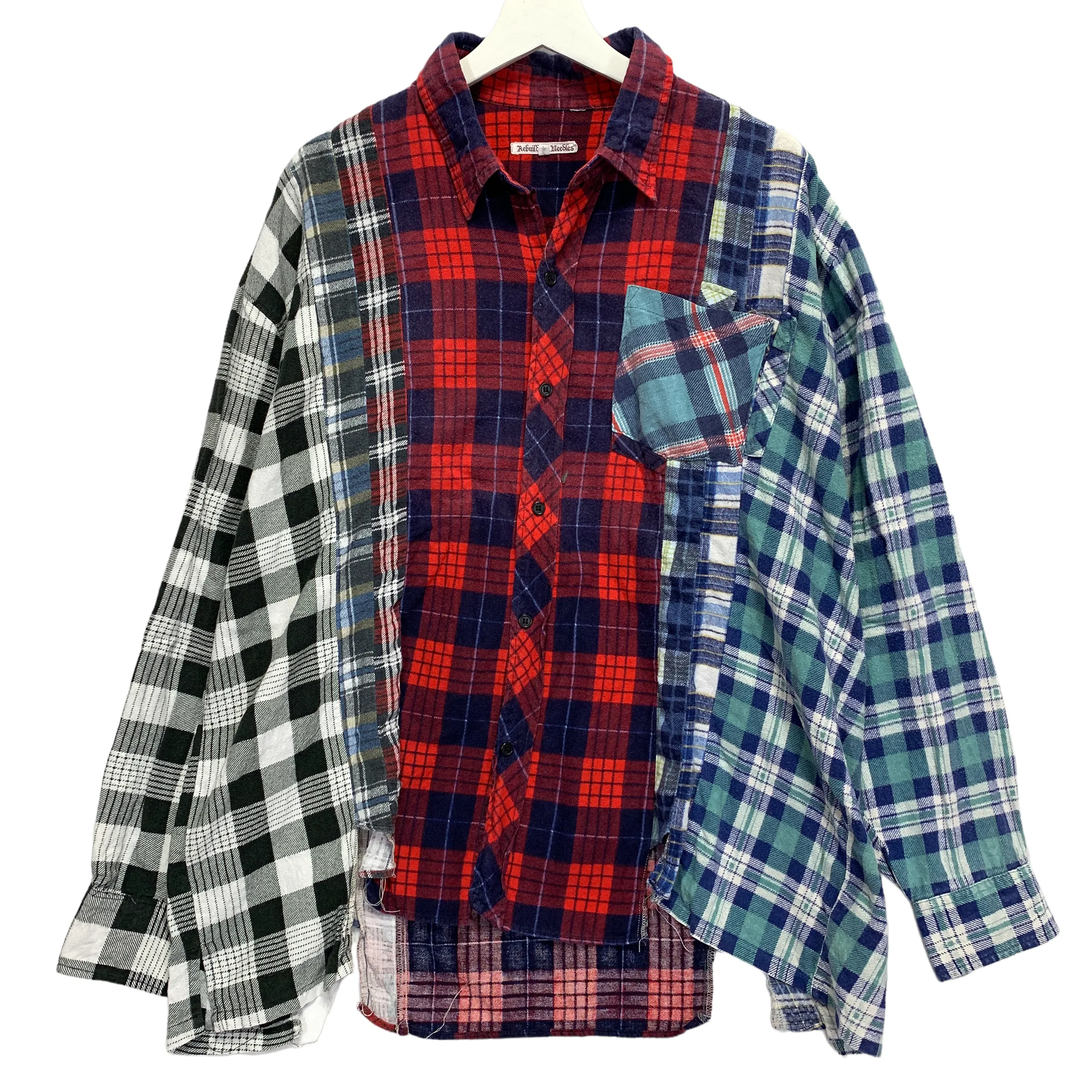 [L] Needles Rebuild Big Cut Flannel Shirt Remake