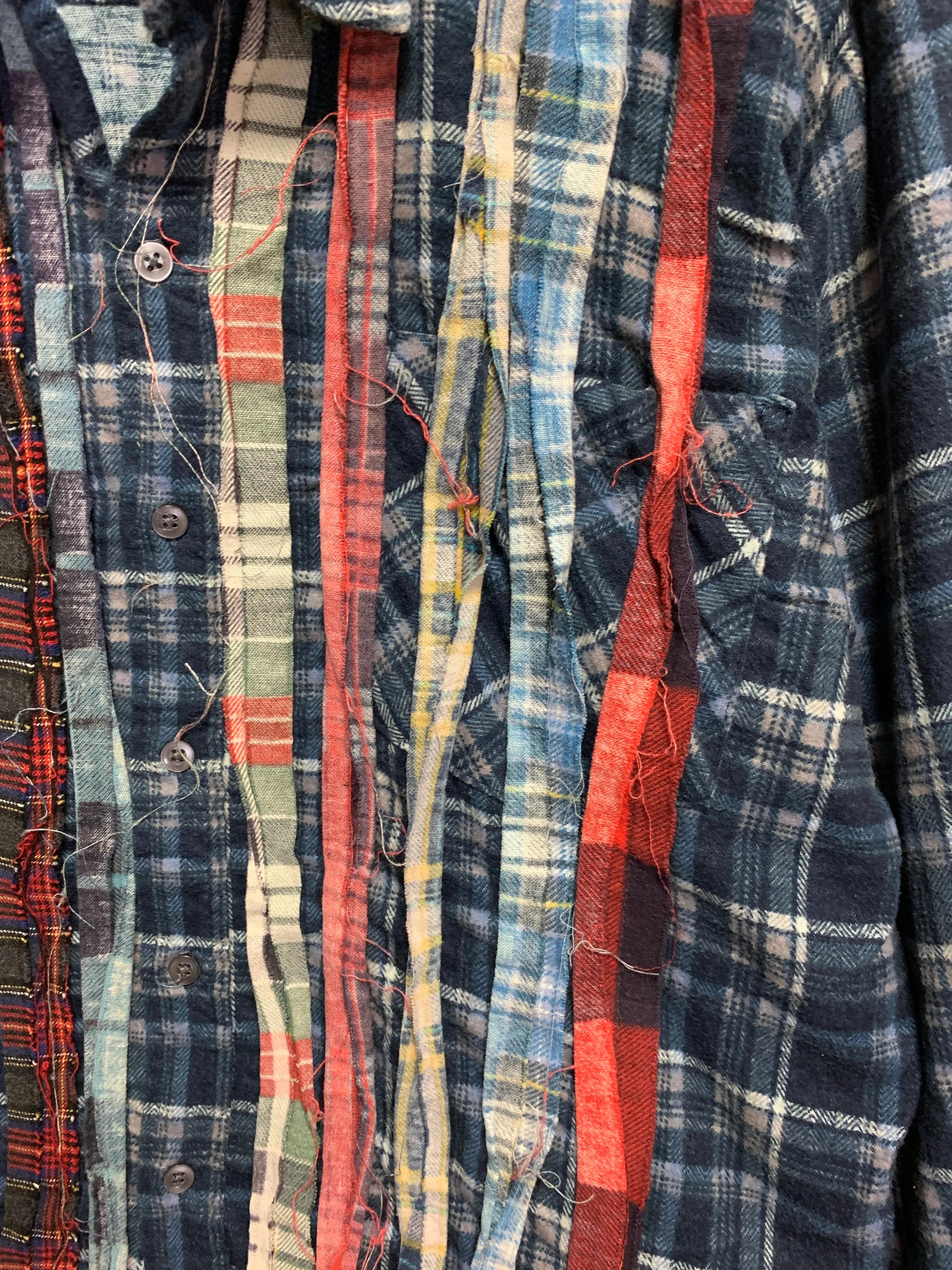[L] Needles Rebuild Ribbon Cut Flannel Shirt Remake