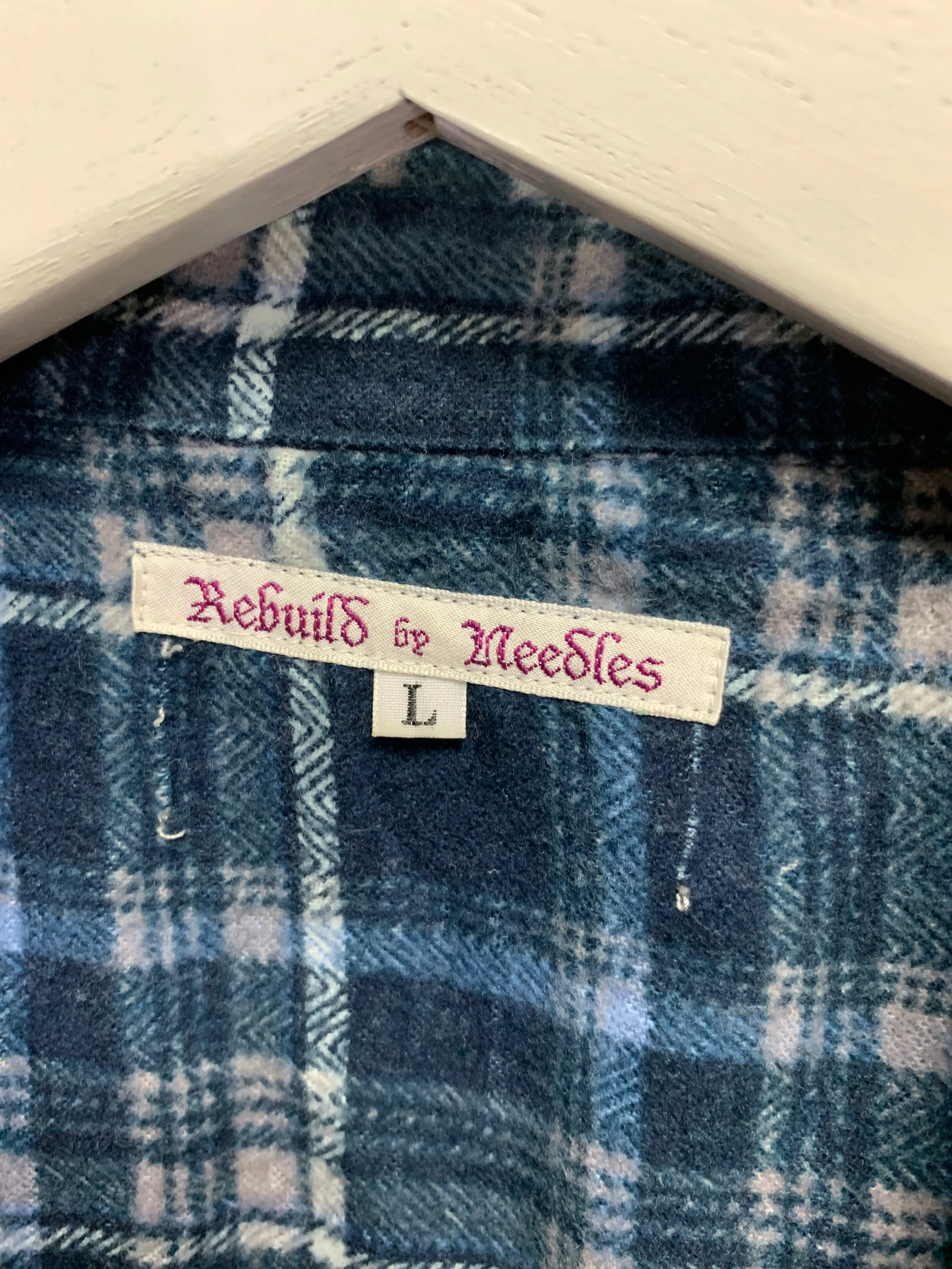 [L] Needles Rebuild Ribbon Cut Flannel Shirt Remake