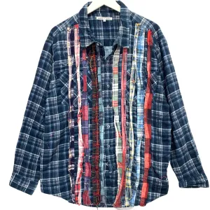 [L] Needles Rebuild Ribbon Cut Flannel Shirt Remake