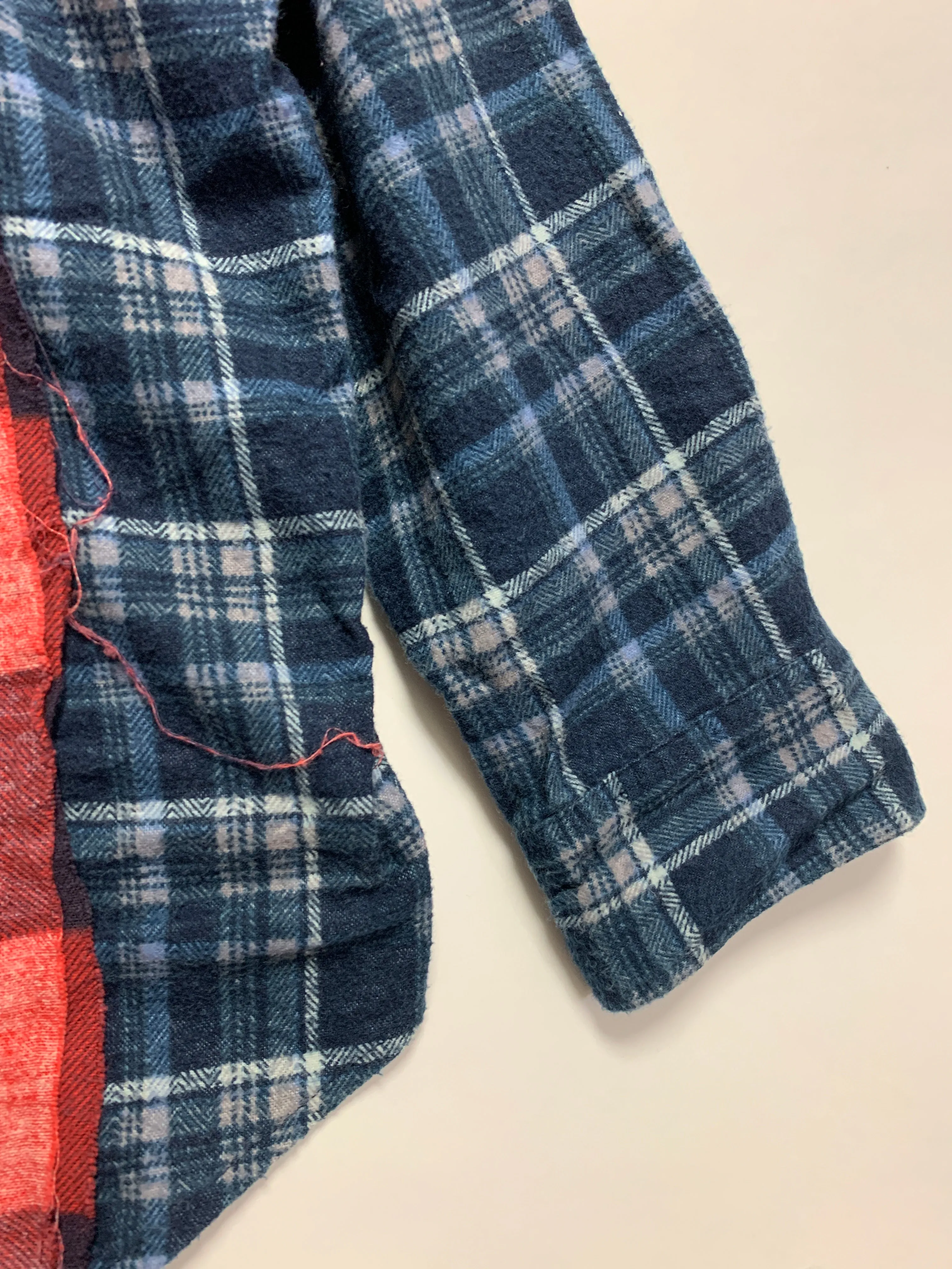 [L] Needles Rebuild Ribbon Cut Flannel Shirt Remake