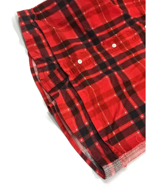 [L] Undercover SS03 Scab Flannel Shirt Red