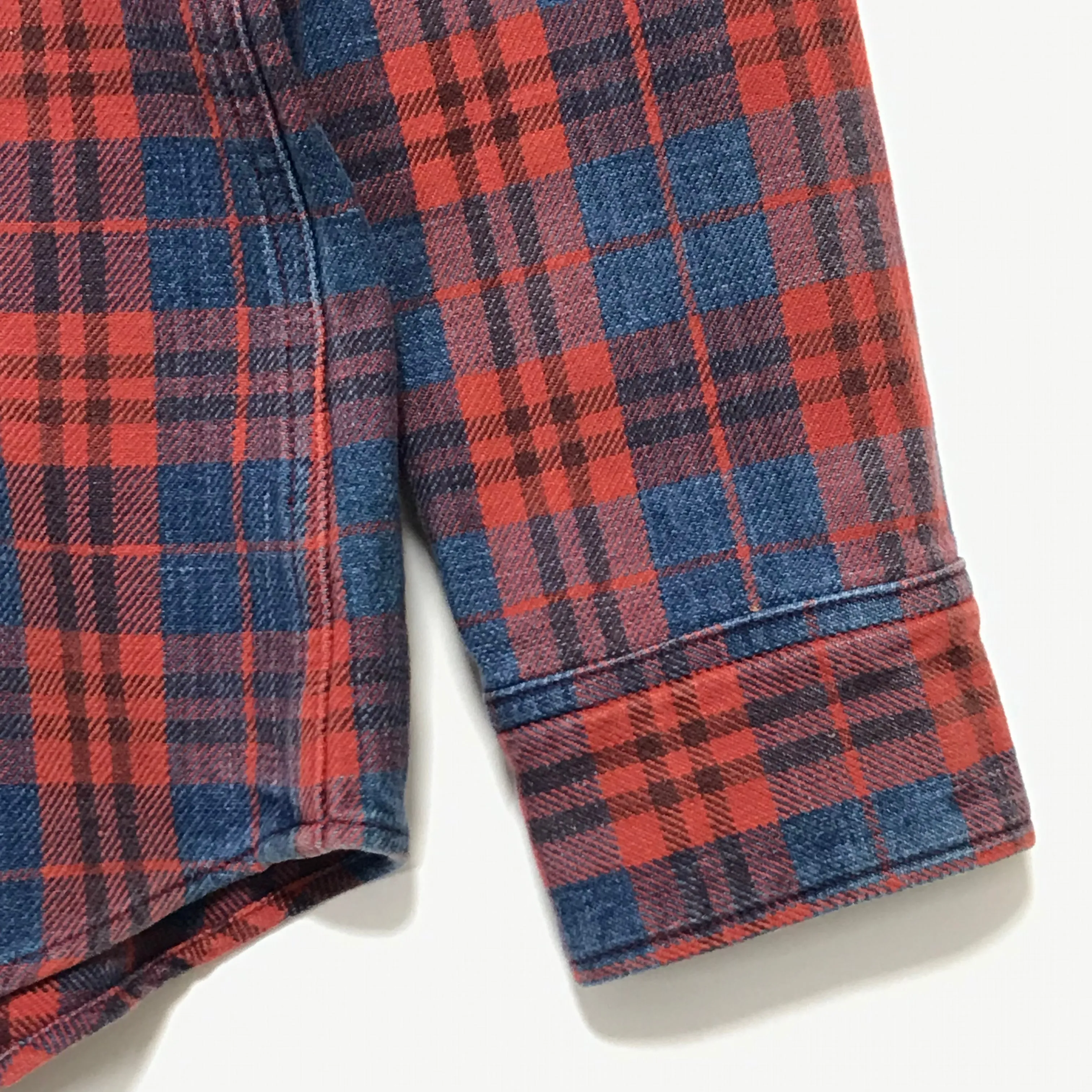 [L] VISVIM 14AW Black Elk Indigo Check Flannel Shirt