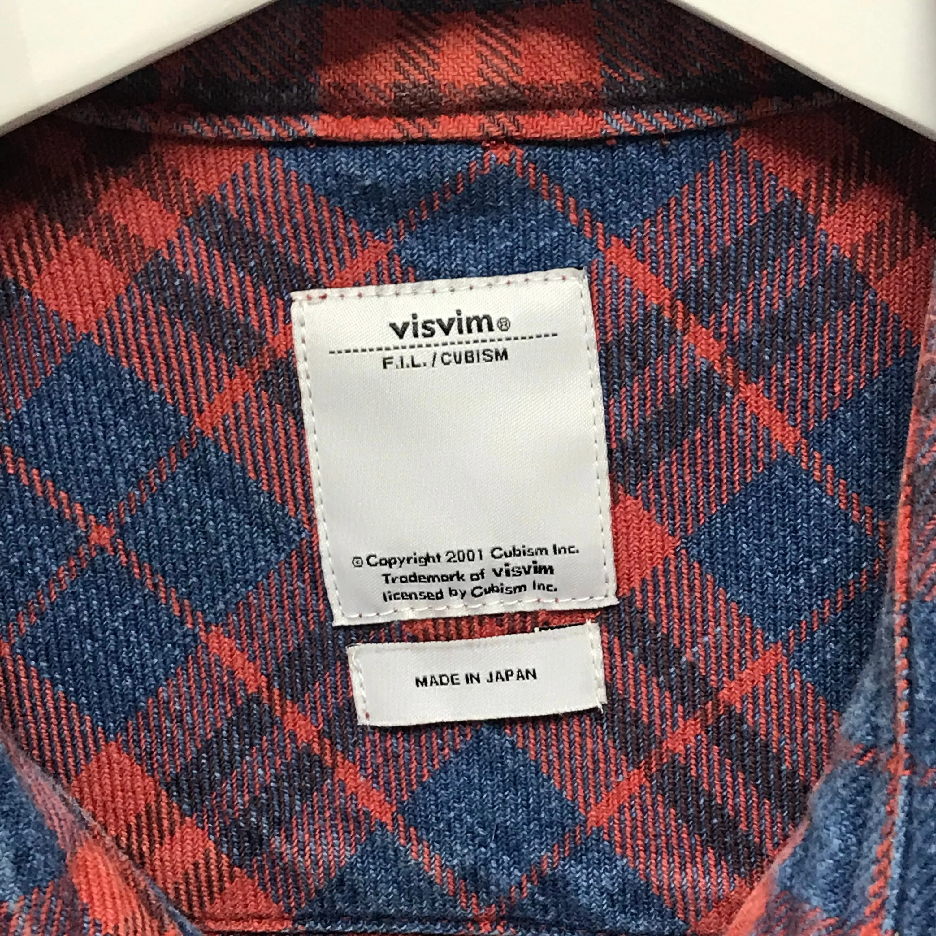[L] VISVIM 14AW Black Elk Indigo Check Flannel Shirt