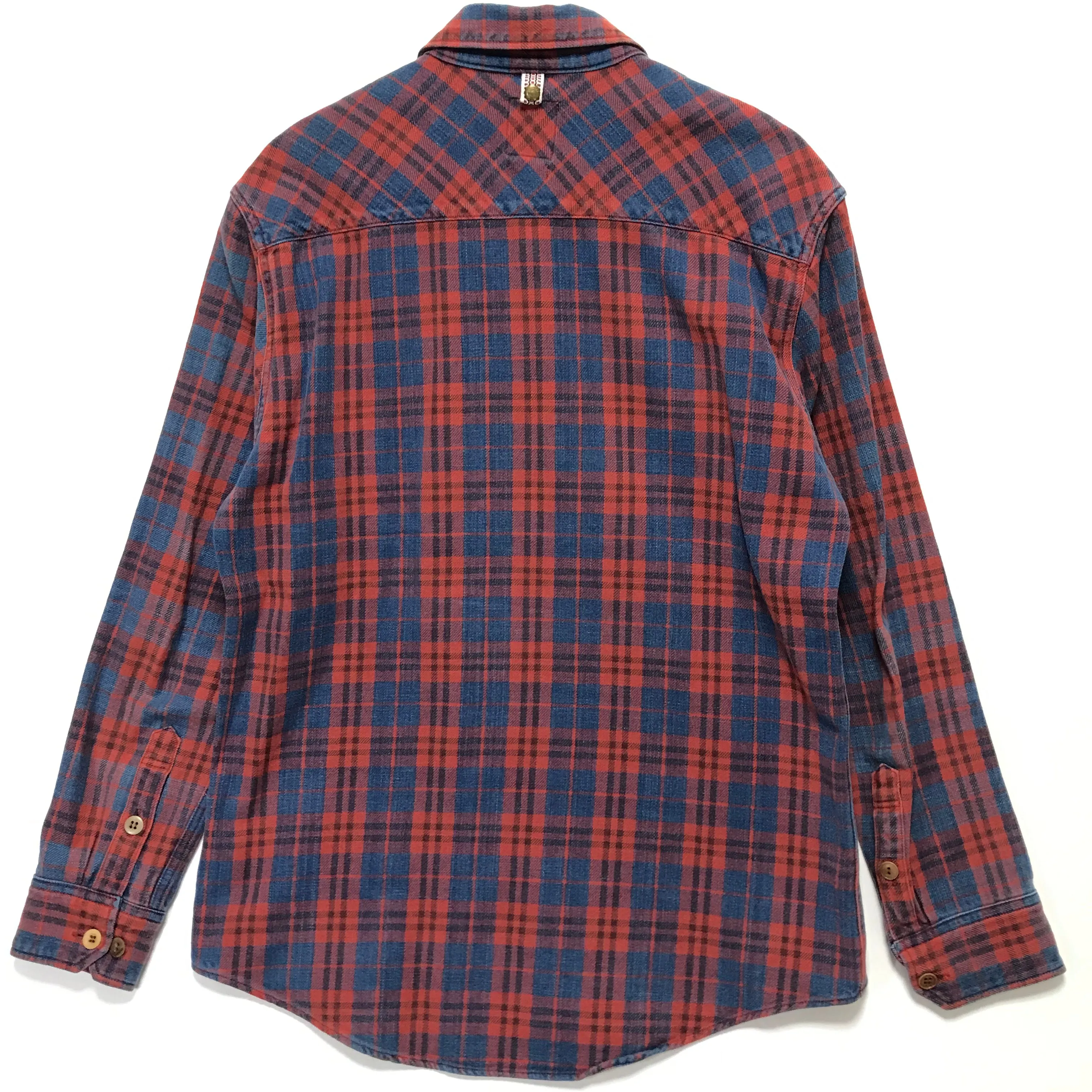 [L] VISVIM 14AW Black Elk Indigo Check Flannel Shirt