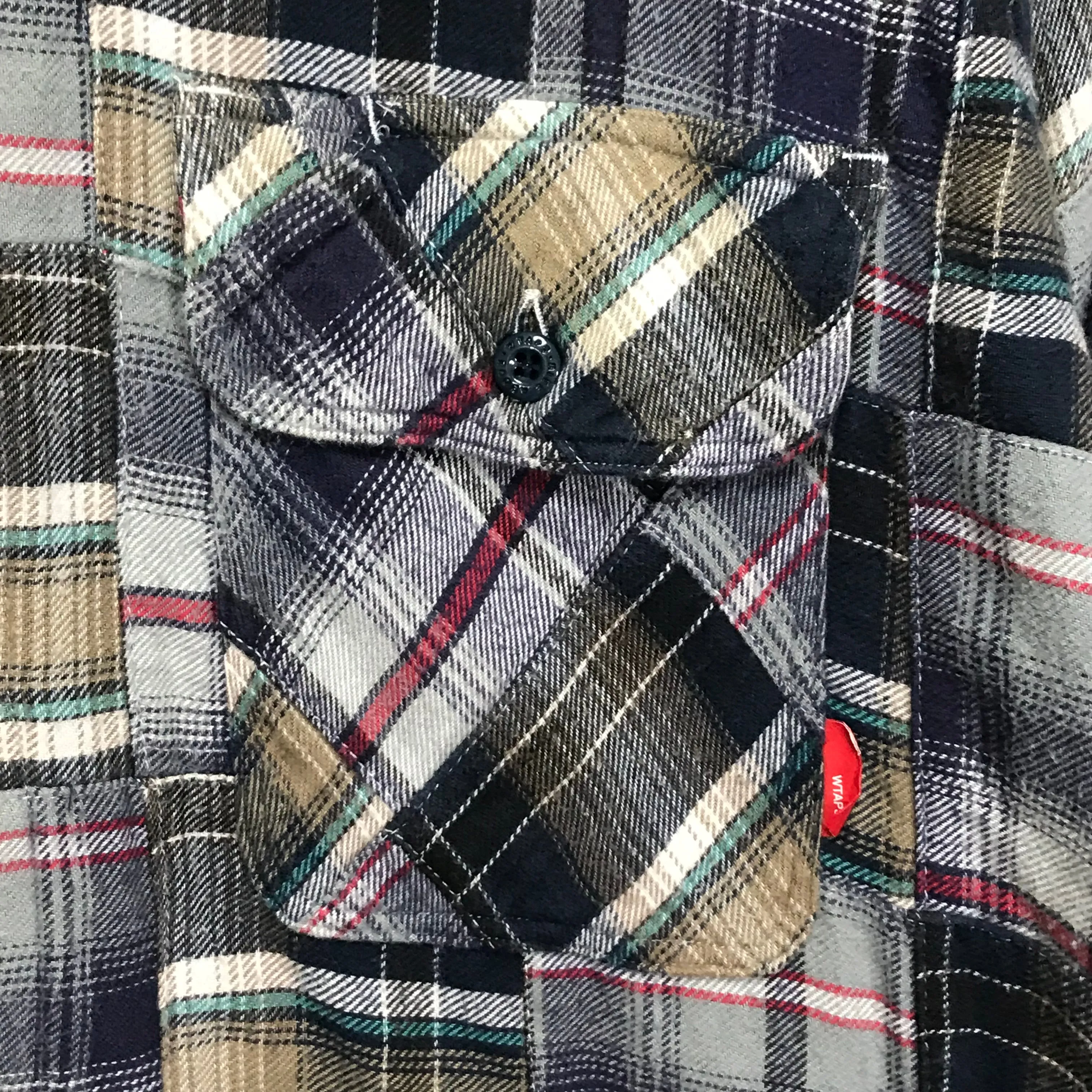 [L] WTaps 07SS Vatos Flannel Patchwork L/S Shirt