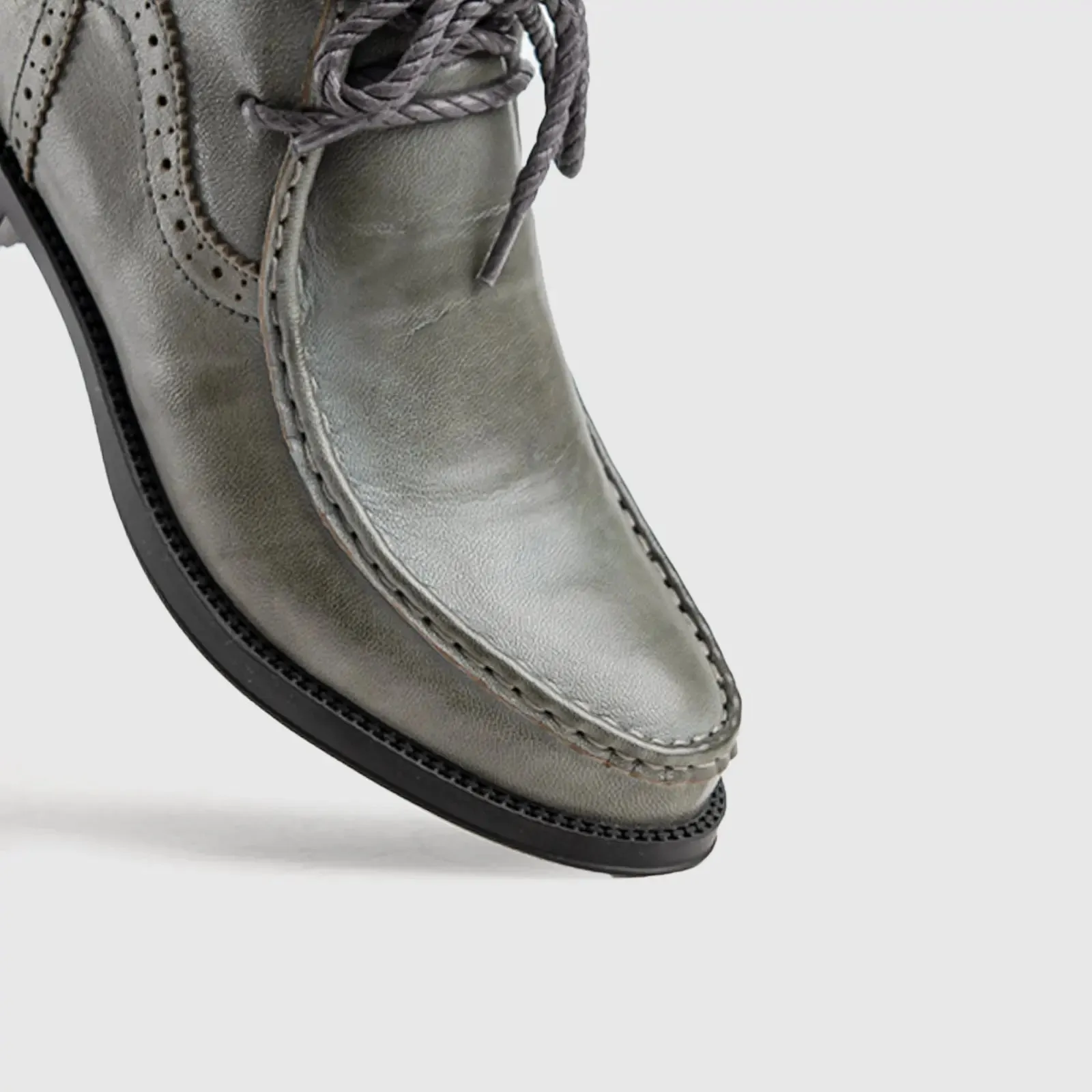 Leather Ankle Boots Grey HA020