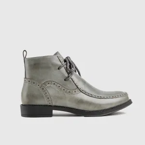 Leather Ankle Boots Grey HA020