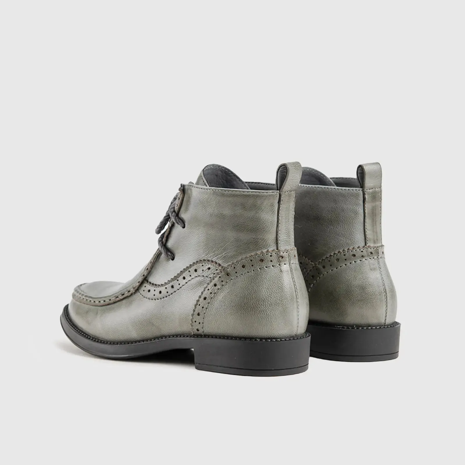 Leather Ankle Boots Grey HA020