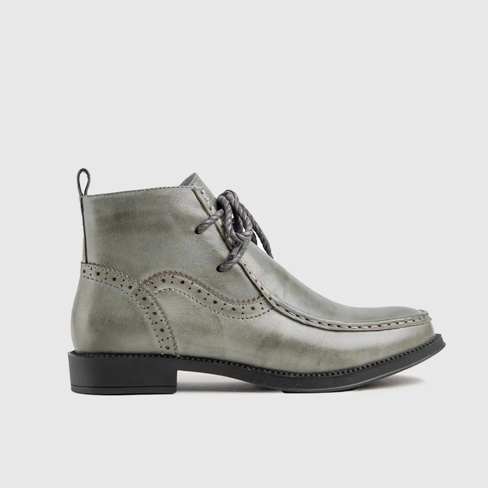 Leather Ankle Boots Grey HA020