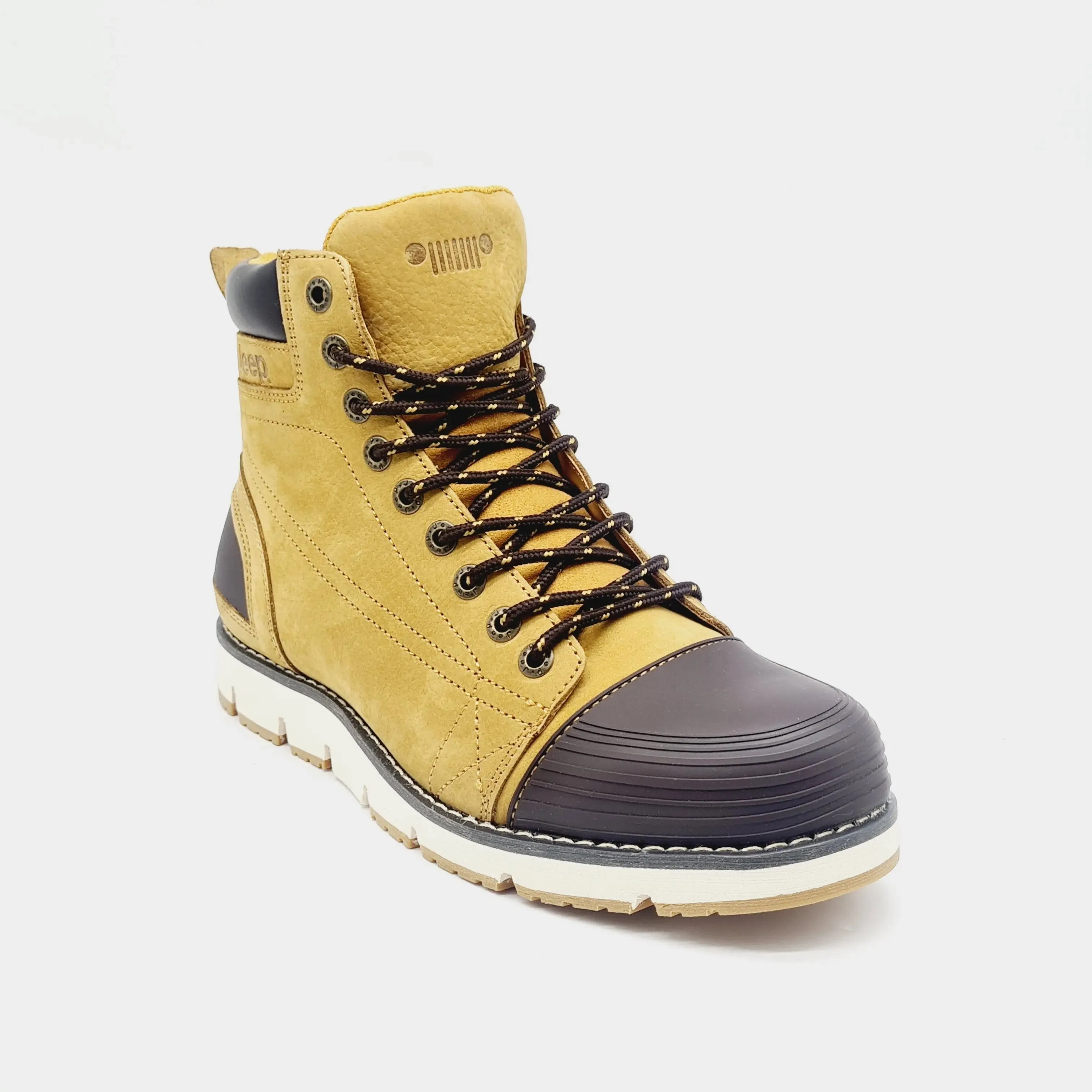 Leather Rubber Wedge Casual Boots