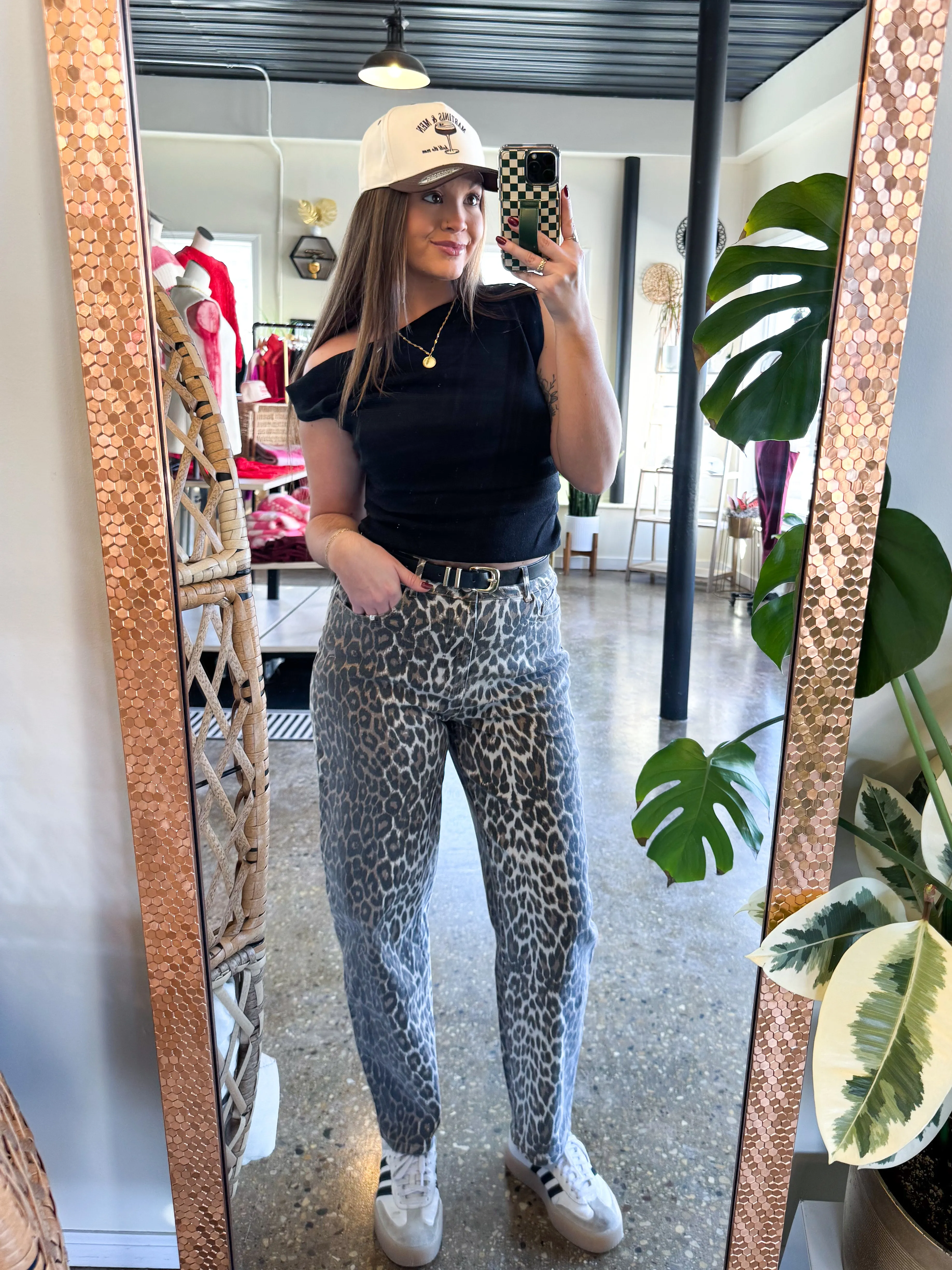 LEOPARD DENIM PANTS