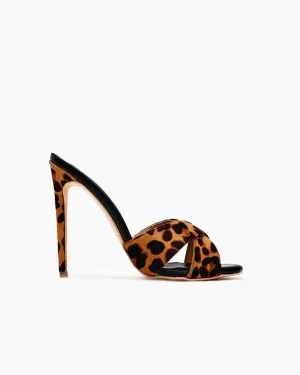 Leopard Print Cross Strap High Heels