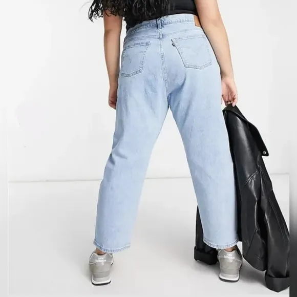 Levis Premium Denim 501 High Rise Straight Jeans 18W Light Wash